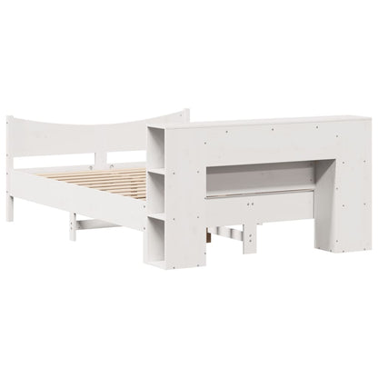 Letto senza Materasso Bianco 135x190 cm Legno Massello di Pino - homemem39