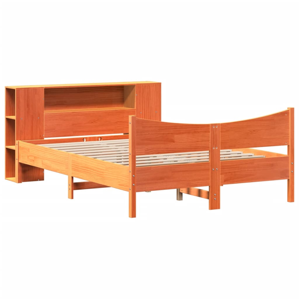 Letto senza Materasso Marrone Cera 135x190 cm in Legno di Pino
