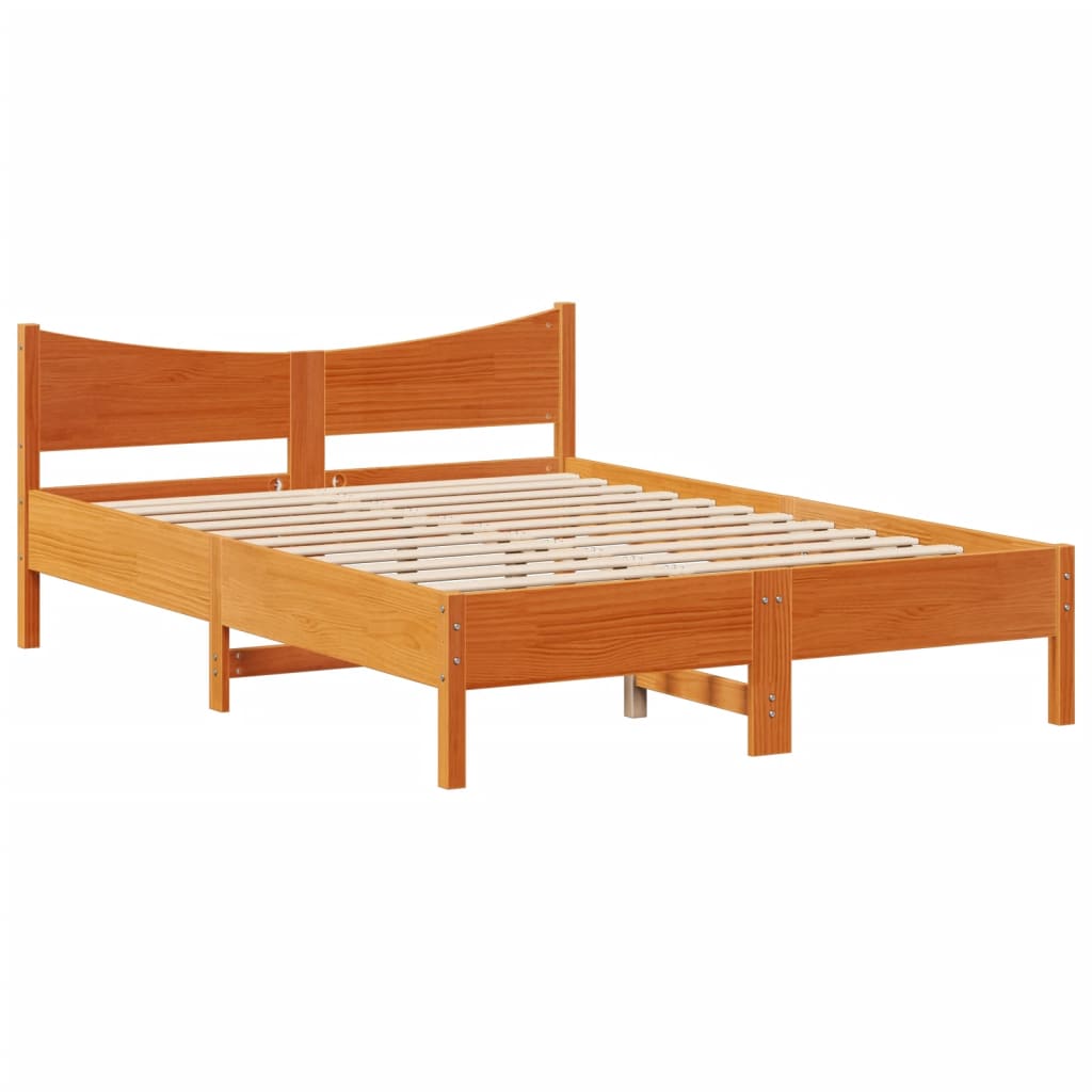 Letto senza Materasso Marrone Cera 120x190 cm in Legno di Pino