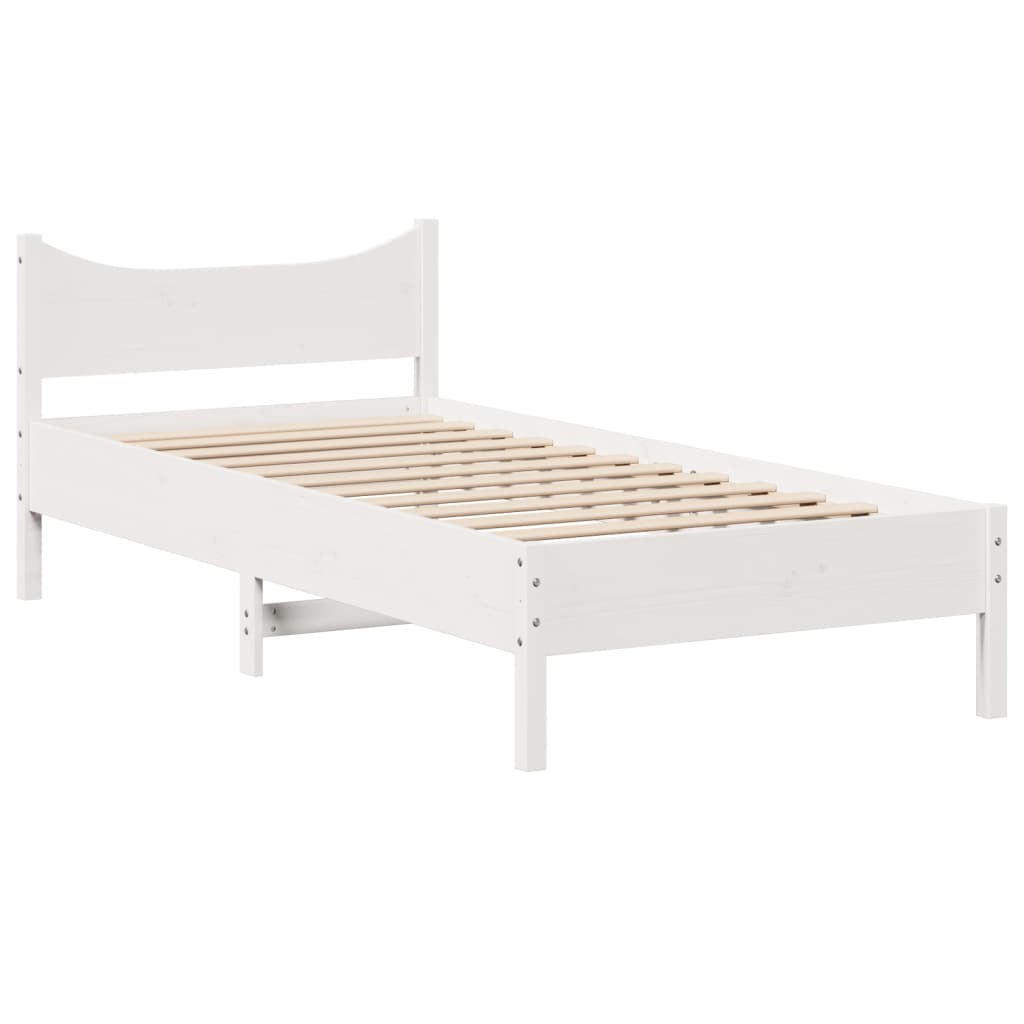 Giroletto senza Materasso Bianco 75x190 Legno Massello di Pino | homemem39