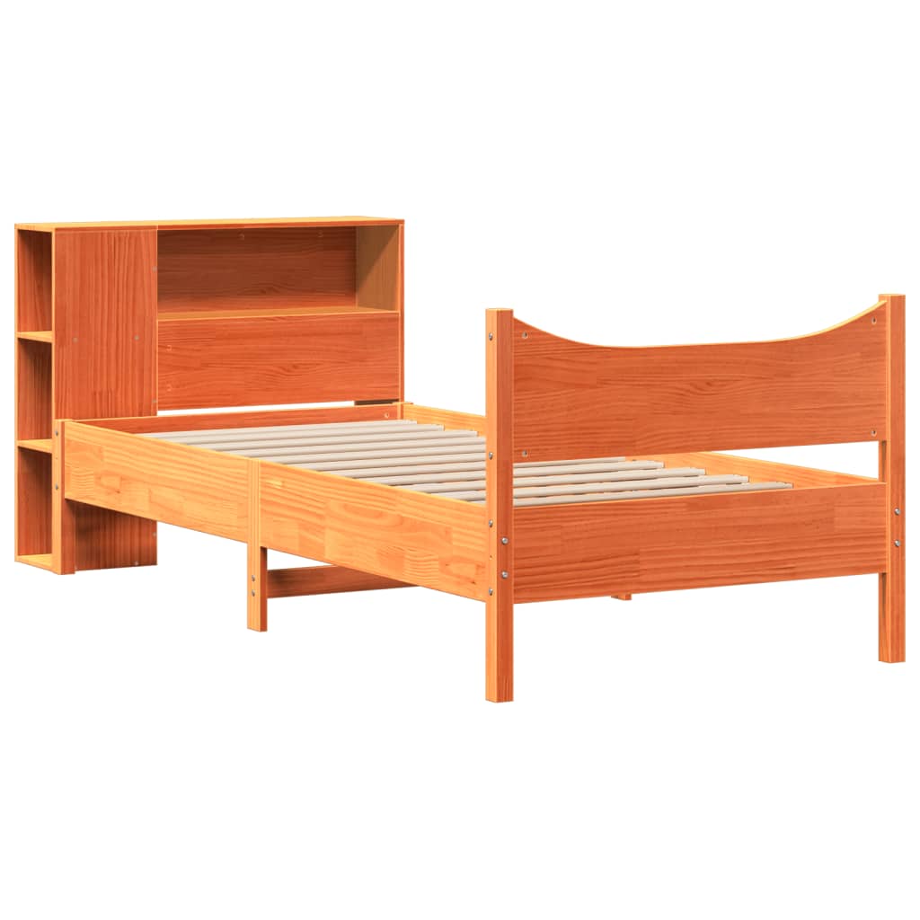 Letto senza Materasso Marrone Cera 75x190 cm in Legno di Pino