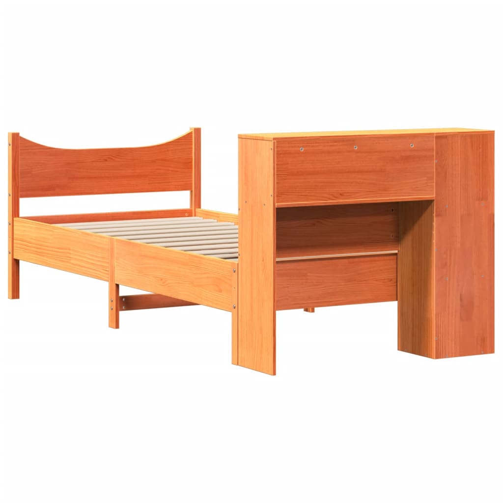 Letto senza Materasso Marrone Cera 75x190 cm in Legno di Pino