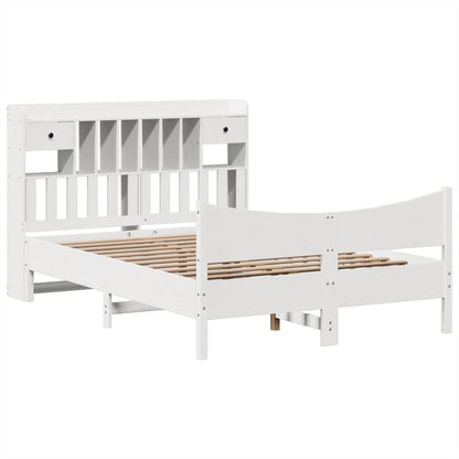 Letto senza Materasso Bianco 140x190 cm Legno Massello di Pino - homemem39
