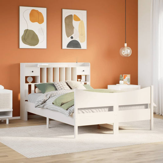 Letto senza Materasso Bianco 140x190 cm Legno Massello di Pino