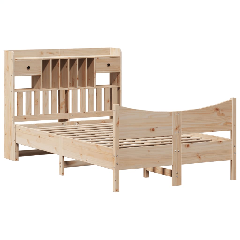 Letto senza Materasso 135x190 cm in Legno Massello di Pino - homemem39