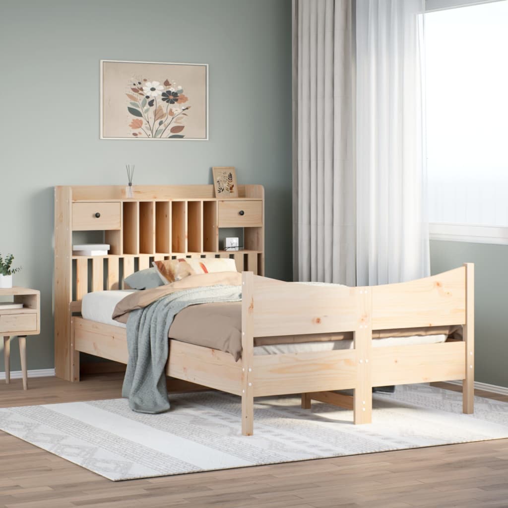 Letto senza Materasso 135x190 cm in Legno Massello di Pino - homemem39