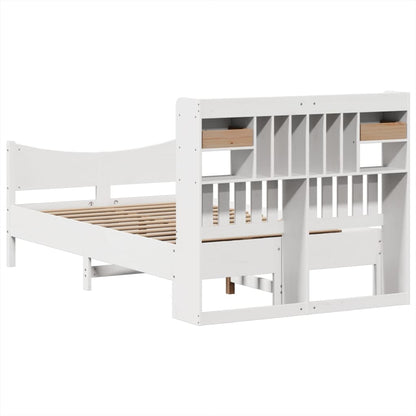 Letto senza Materasso Bianco 135x190 cm Legno Massello di Pino - homemem39