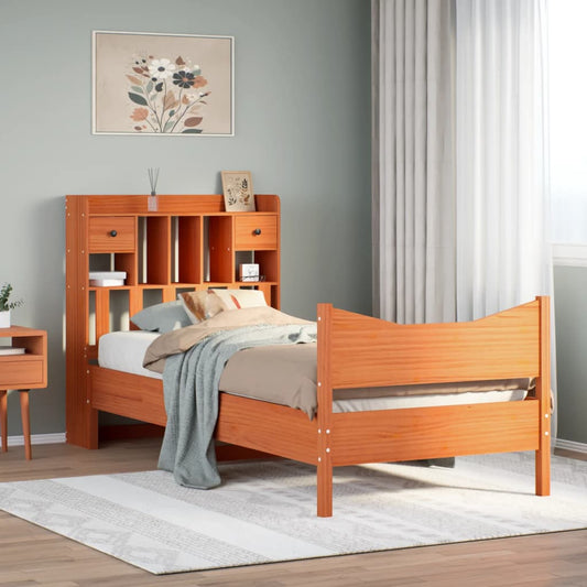 Letto senza Materasso Marrone Cera 90x190 cm in Legno di Pino