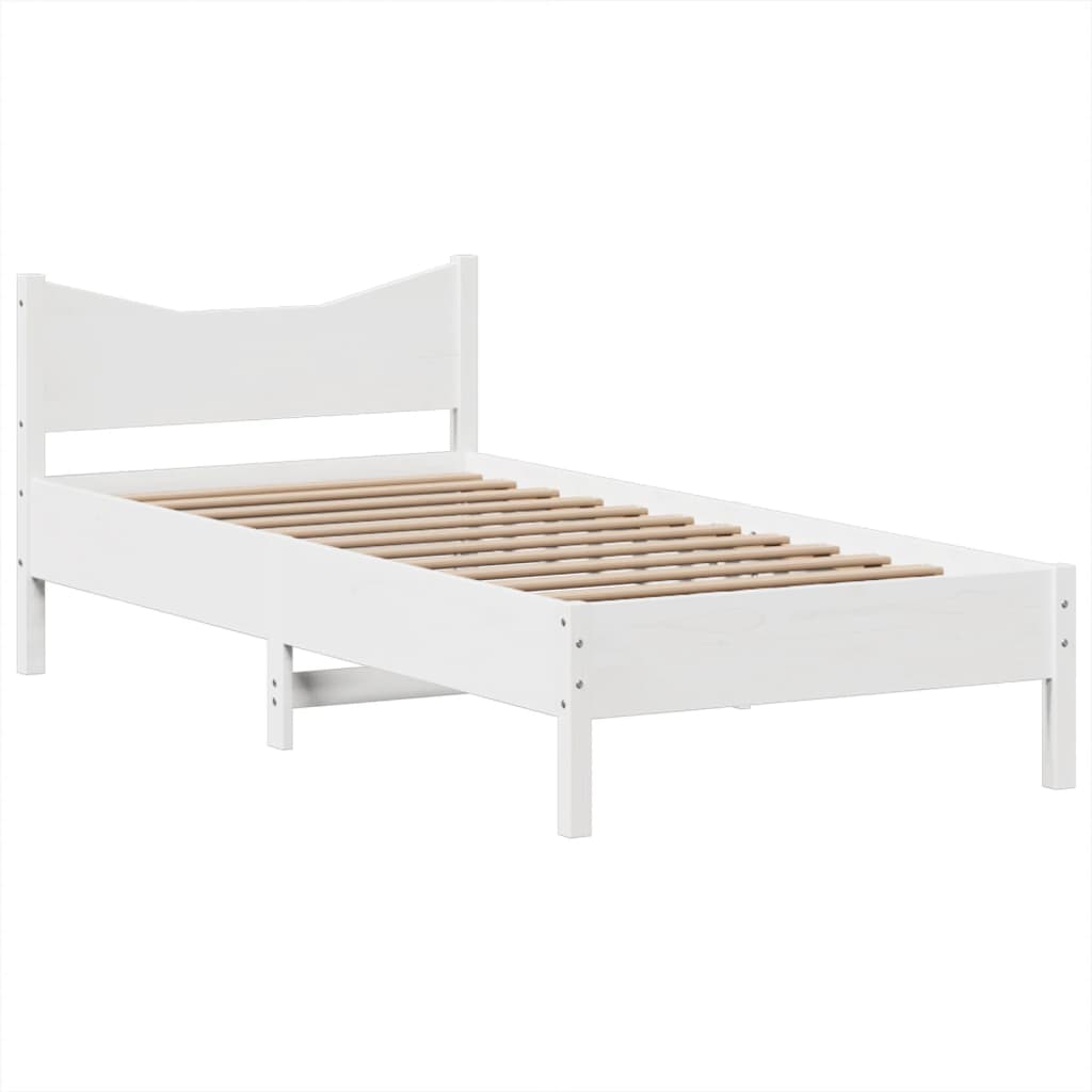 Giroletto senza Materasso Bianco 75x190 Legno Massello di Pino | homemem39