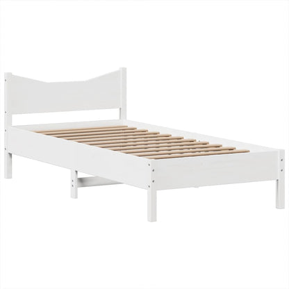 Giroletto senza Materasso Bianco 75x190 Legno Massello di Pino | homemem39