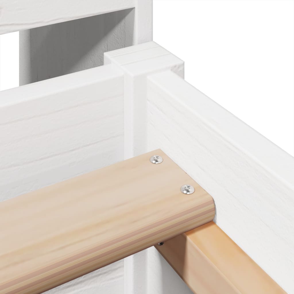 Giroletto senza Materasso Bianco 75x190 Legno Massello di Pino | homemem39