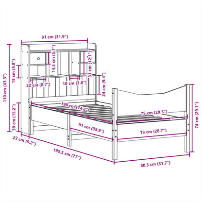Giroletto senza Materasso Bianco 75x190 Legno Massello di Pino | homemem39