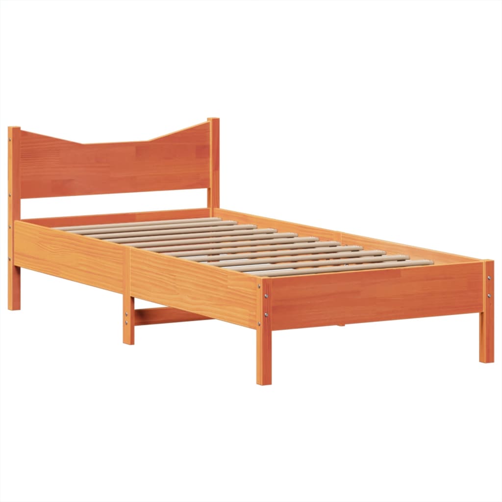 Letto senza Materasso Marrone Cera 75x190 cm in Legno di Pino - homemem39