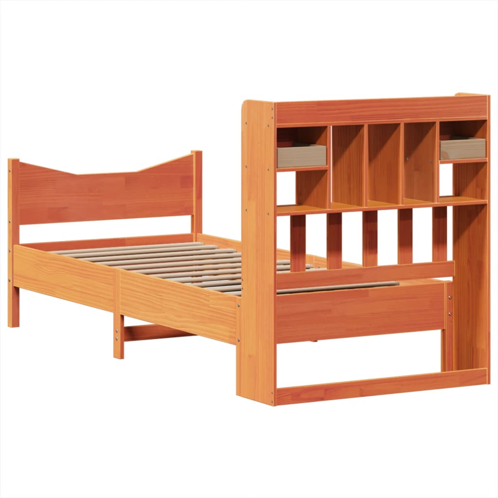 Letto senza Materasso Marrone Cera 75x190 cm in Legno di Pino - homemem39