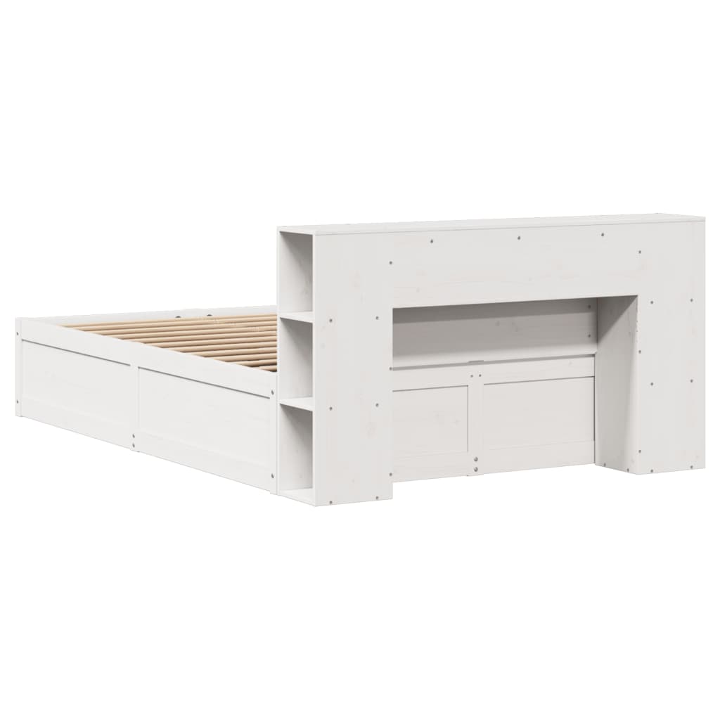 Letto senza Materasso Bianco 140x190 cm Legno Massello di Pino - homemem39