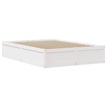 Letto senza Materasso Bianco 135x190 cm Legno Massello di Pino - homemem39