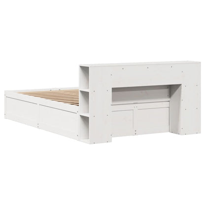 Letto senza Materasso Bianco 135x190 cm Legno Massello di Pino - homemem39