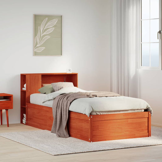 Giroletto senza Materasso Marrone Cera 100x200 cm Legno di Pino | homemem39