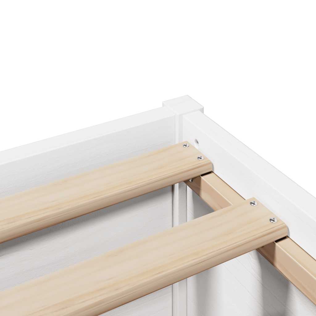 Giroletto senza Materasso Bianco 75x190 Legno Massello di Pino