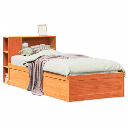 Letto senza Materasso Marrone Cera 75x190 cm in Legno di Pino - homemem39