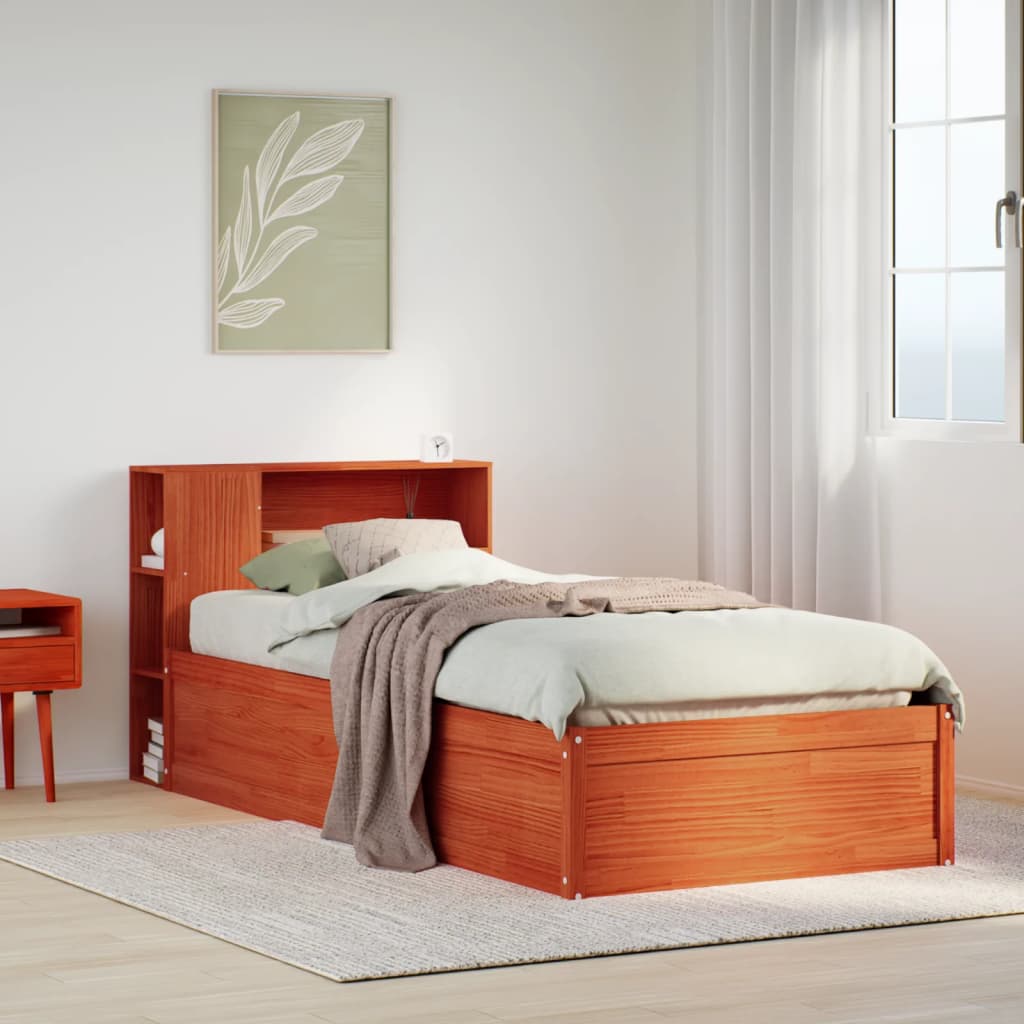 Letto senza Materasso Marrone Cera 75x190 cm in Legno di Pino - homemem39