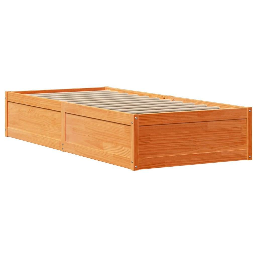 Giroletto senza Materasso Marrone Cera 100x200 cm Legno di Pino | homemem39