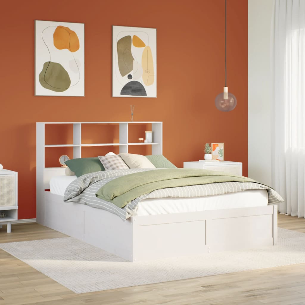 Letto senza Materasso Bianco 120x190 cm Legno Massello di Pino - homemem39