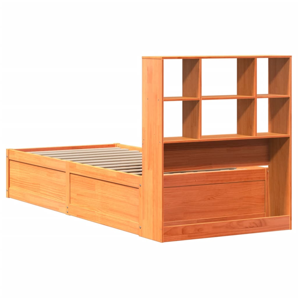 Letto senza Materasso Marrone Cera 75x190 cm in Legno di Pino