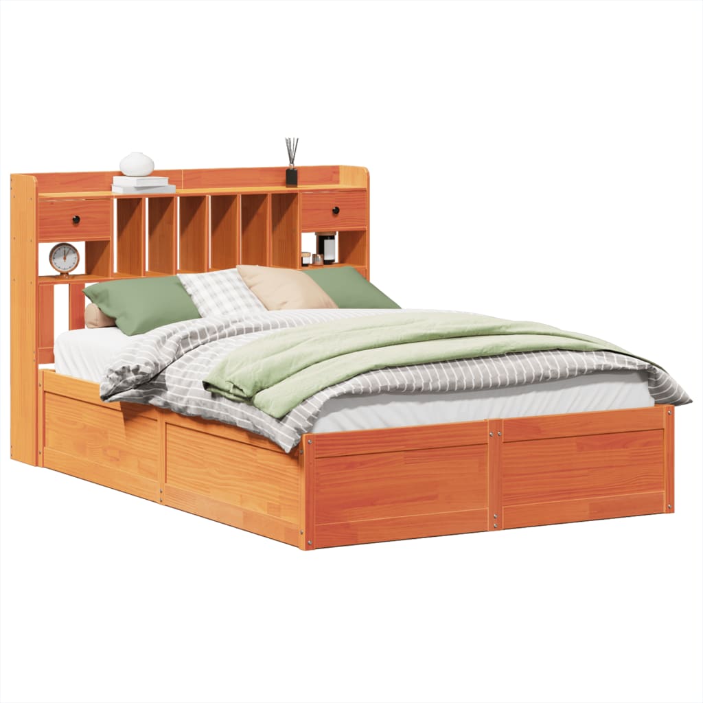 Giroletto senza Materasso Marrone Cera 150x200 cm Legno di Pino | homemem39