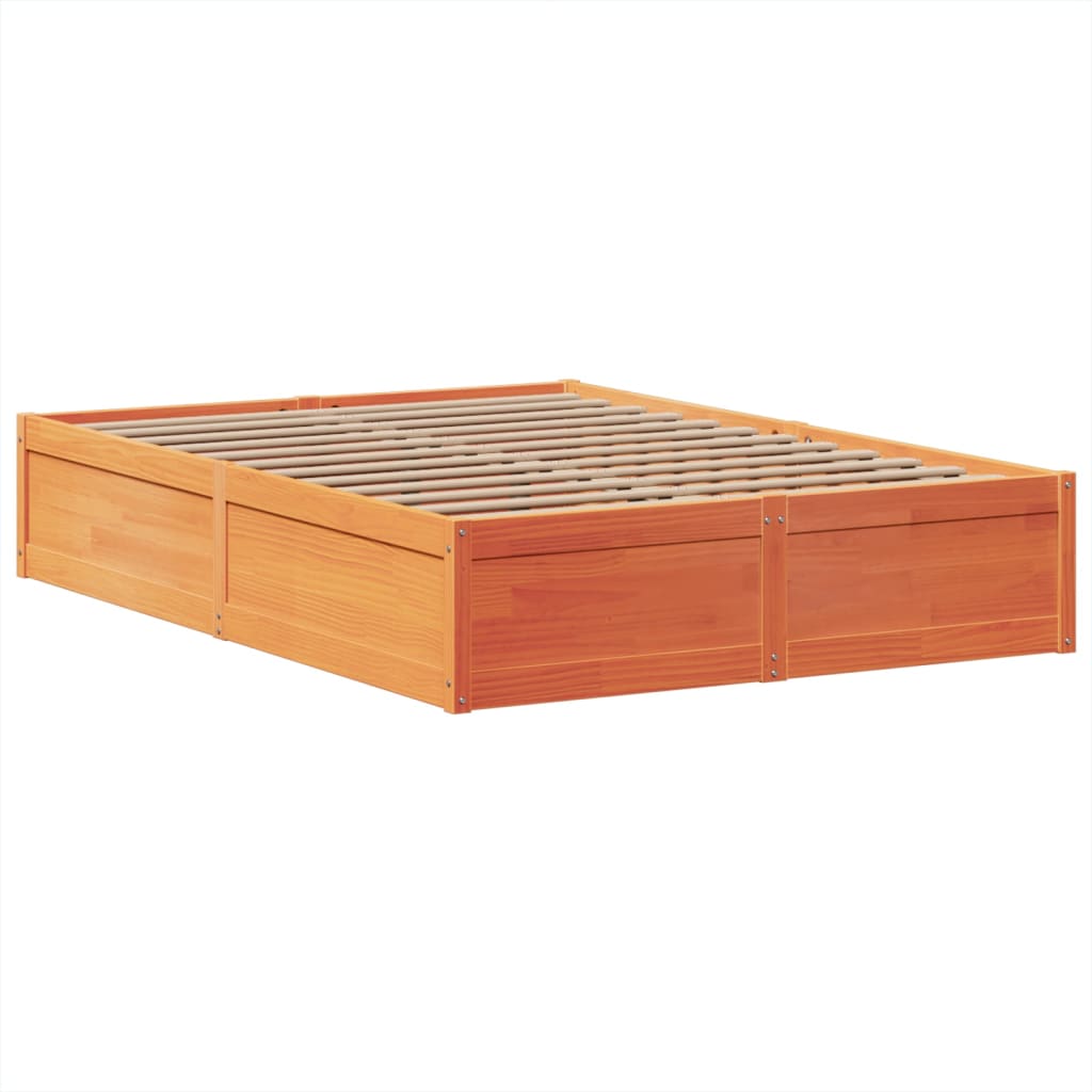 Giroletto senza Materasso Marrone Cera 150x200 cm Legno di Pino | homemem39