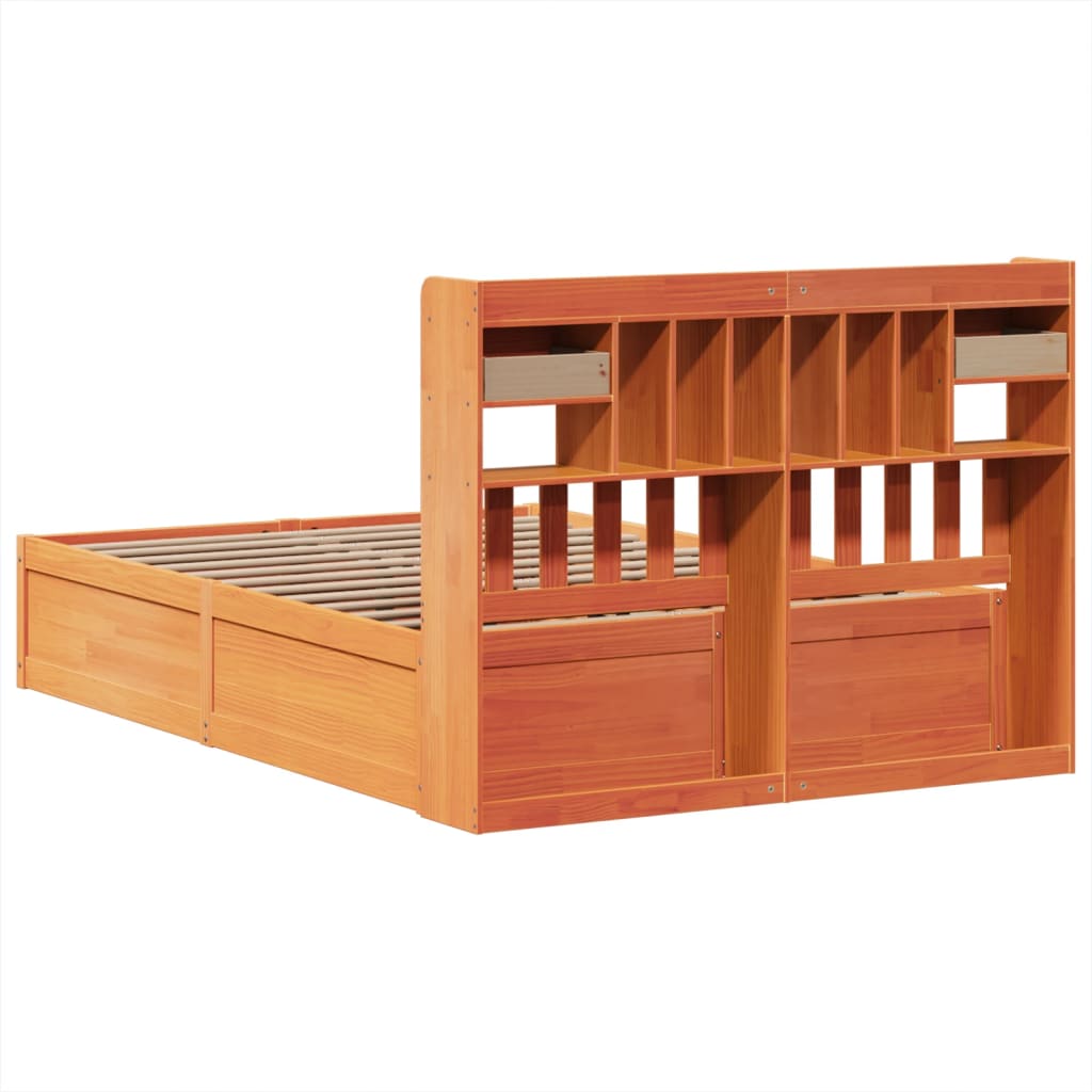 Giroletto senza Materasso Marrone Cera 150x200 cm Legno di Pino | homemem39