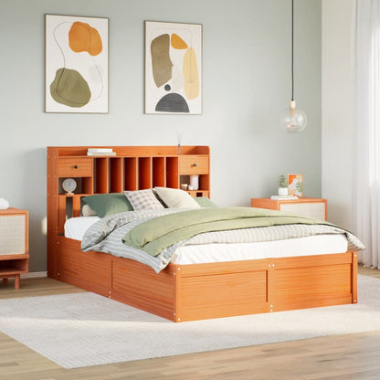 Giroletto senza Materasso Marrone Cera 150x200 cm Legno di Pino | homemem39