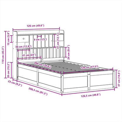 Giroletto senza Materasso Marrone Cera 120x200 cm Legno di Pino - homemem39