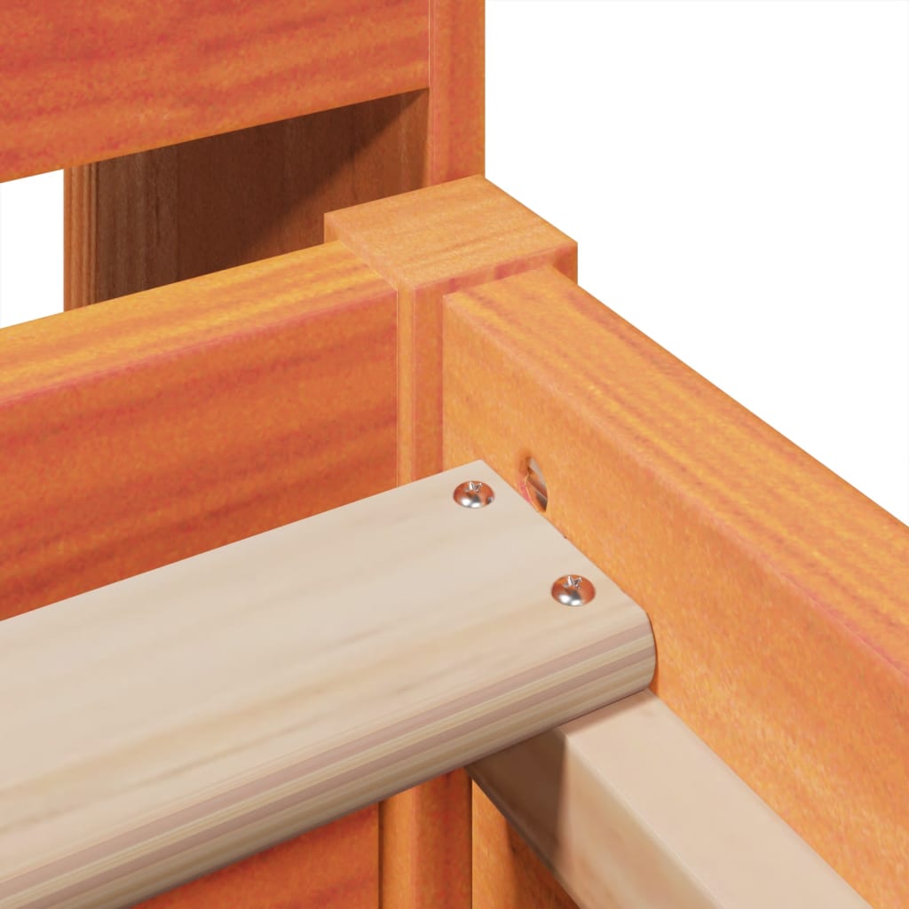 Giroletto senza Materasso Marrone Cera 100x200 cm Legno di Pino - homemem39