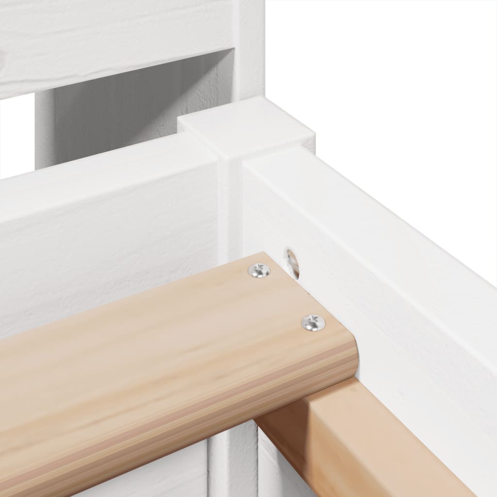 Giroletto senza Materasso Bianco 90x200 cm Legno Massello Pino - homemem39