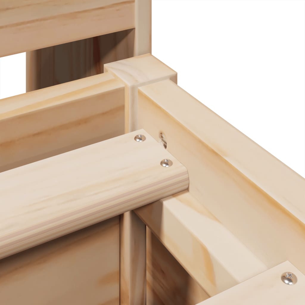 Letto senza Materasso 135x190 cm in Legno Massello di Pino - homemem39