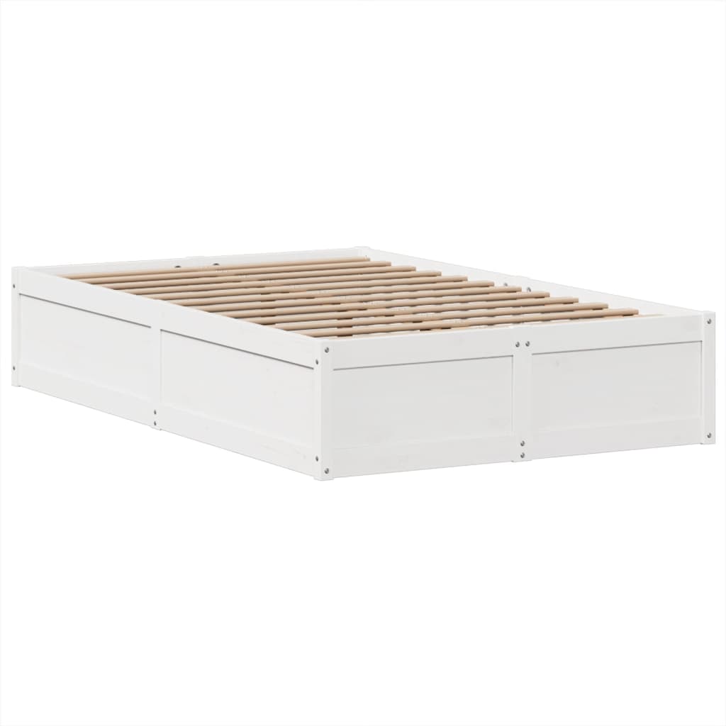 Letto senza Materasso Bianco 135x190 cm Legno Massello di Pino - homemem39