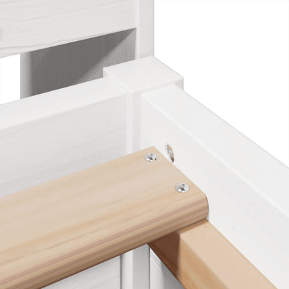 Letto senza Materasso Bianco 90x190 cm in Legno Massello Pino - homemem39