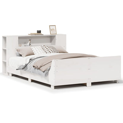 Letto senza Materasso Bianco 135x190 cm Legno Massello di Pino