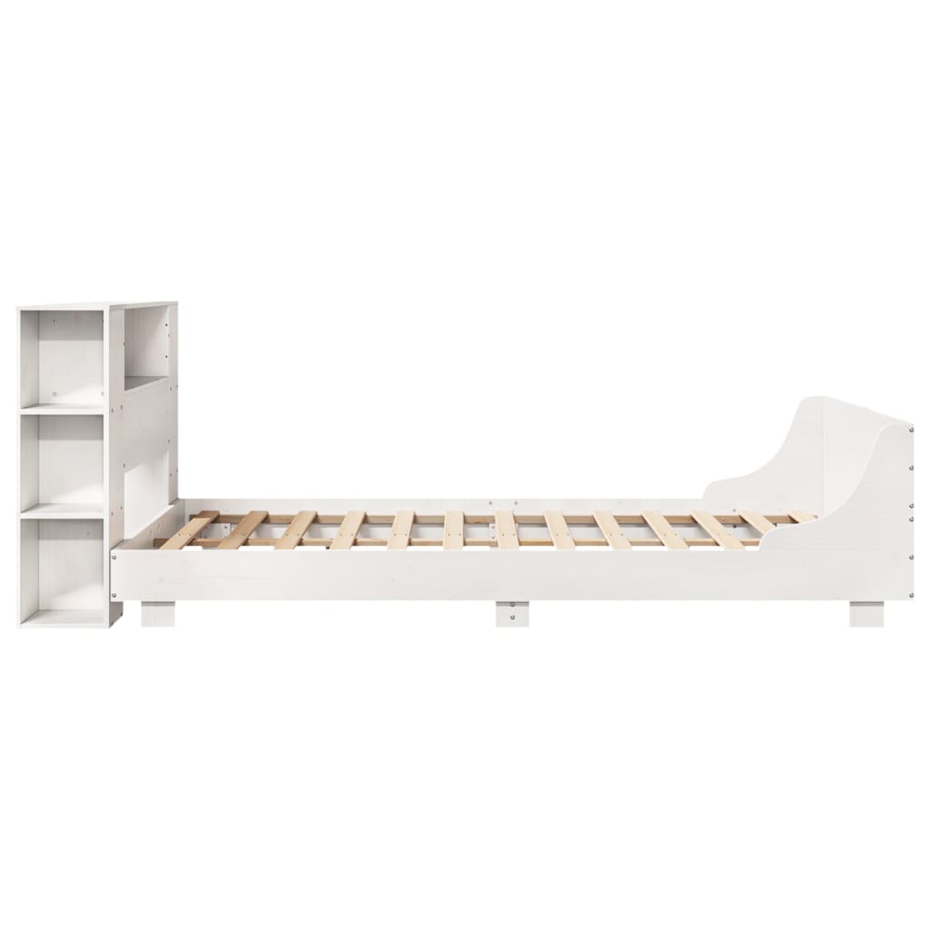 Letto senza Materasso Bianco 135x190 cm Legno Massello di Pino