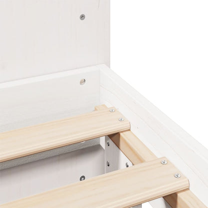 Letto senza Materasso Bianco 120x190 cm Legno Massello di Pino