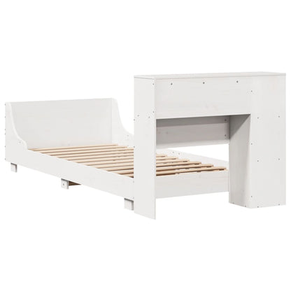 Letto senza Materasso Bianco 90x190 cm in Legno Massello Pino