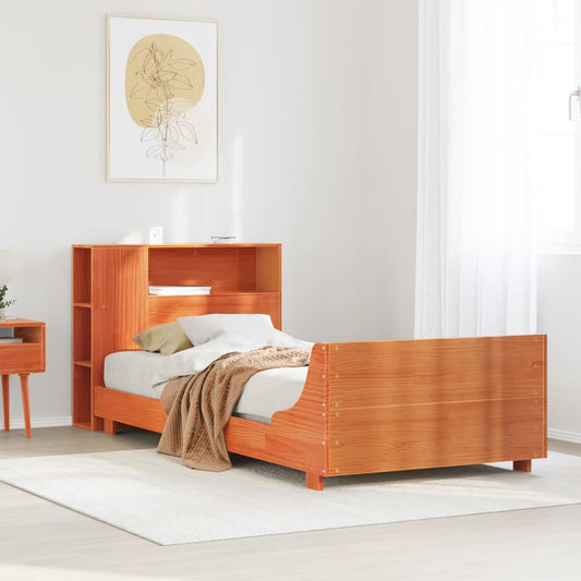 Letto senza Materasso Marrone Cera 90x190 cm in Legno di Pino