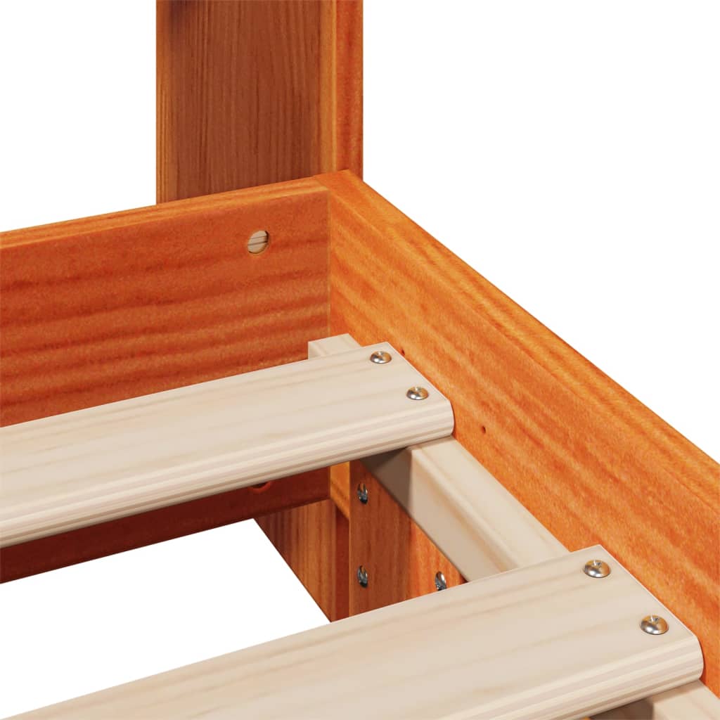 Letto senza Materasso Marrone Cera 75x190 cm in Legno di Pino - homemem39