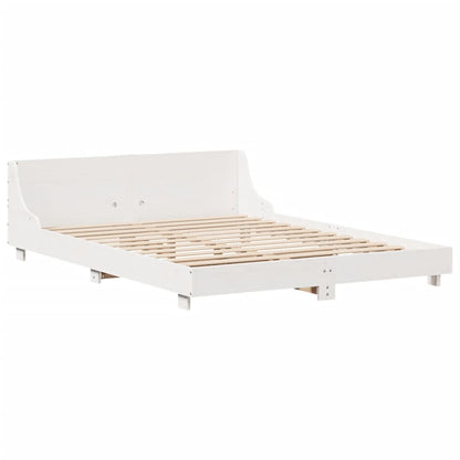 Letto senza Materasso Bianco 140x190 cm Legno Massello di Pino - homemem39