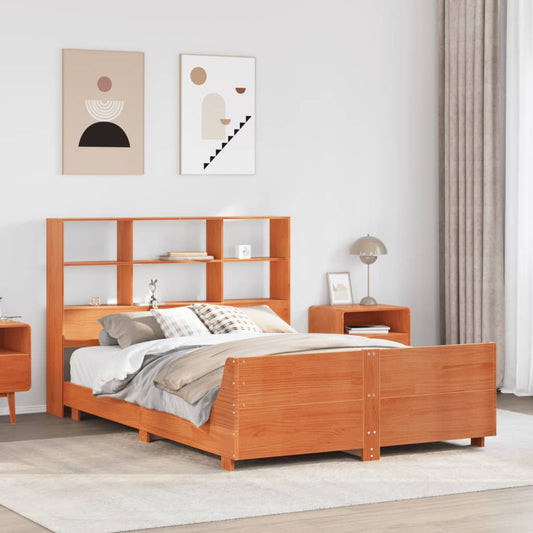 Letto senza Materasso Marrone Cera 140x190 cm in Legno di Pino