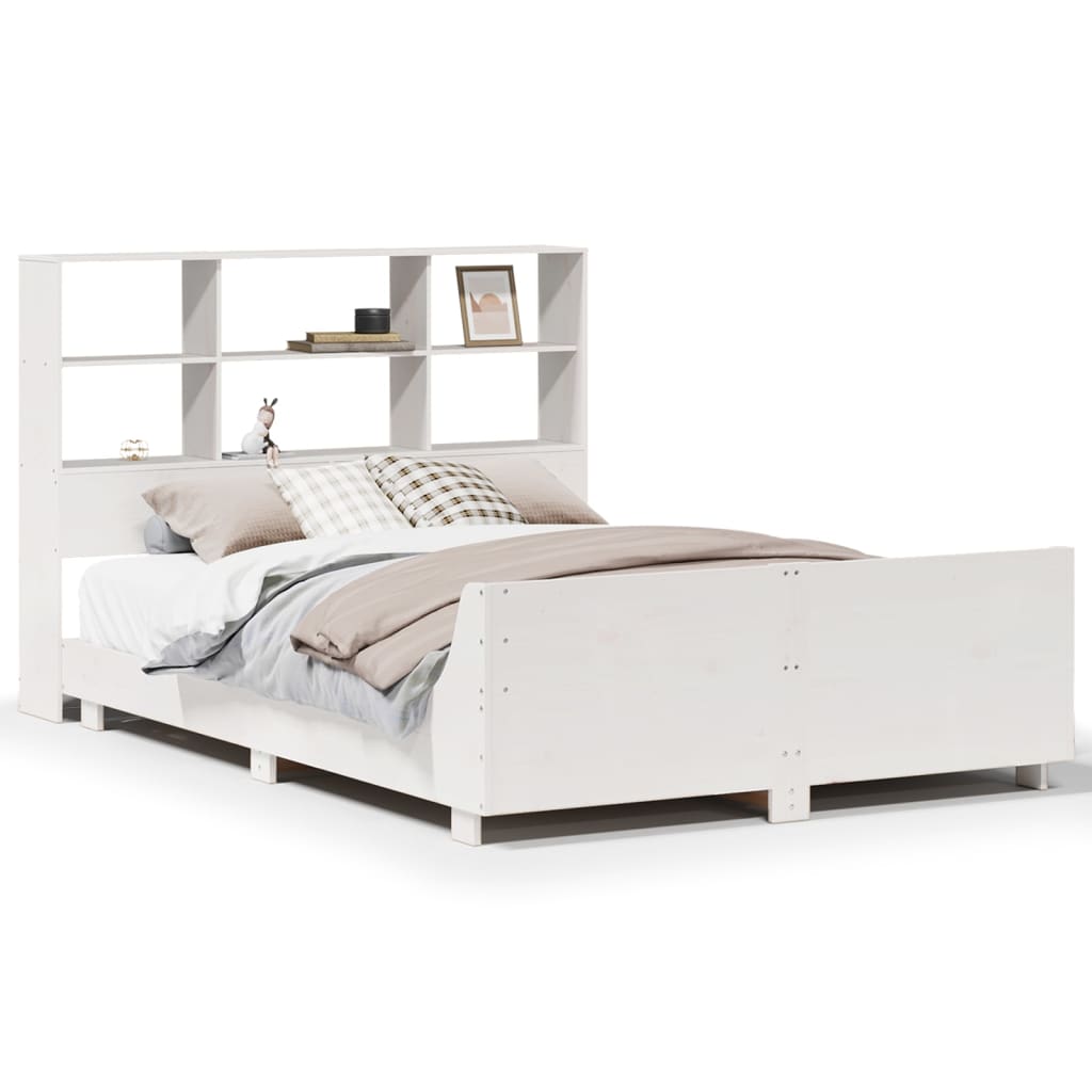 Letto senza Materasso Bianco 135x190 cm Legno Massello di Pino