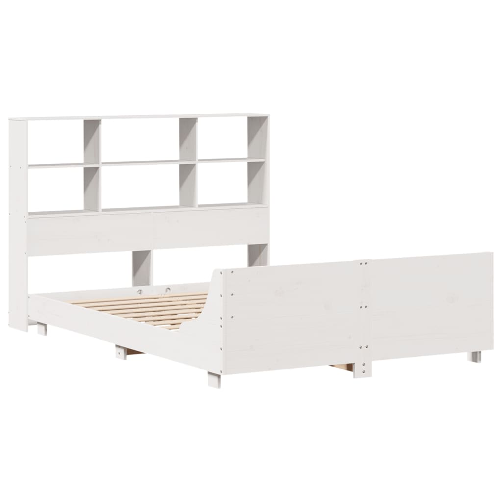 Letto senza Materasso Bianco 135x190 cm Legno Massello di Pino