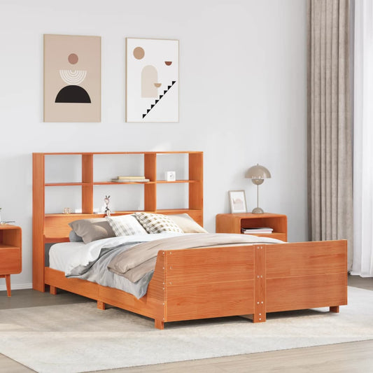 Letto senza Materasso Marrone Cera 135x190 cm in Legno di Pino