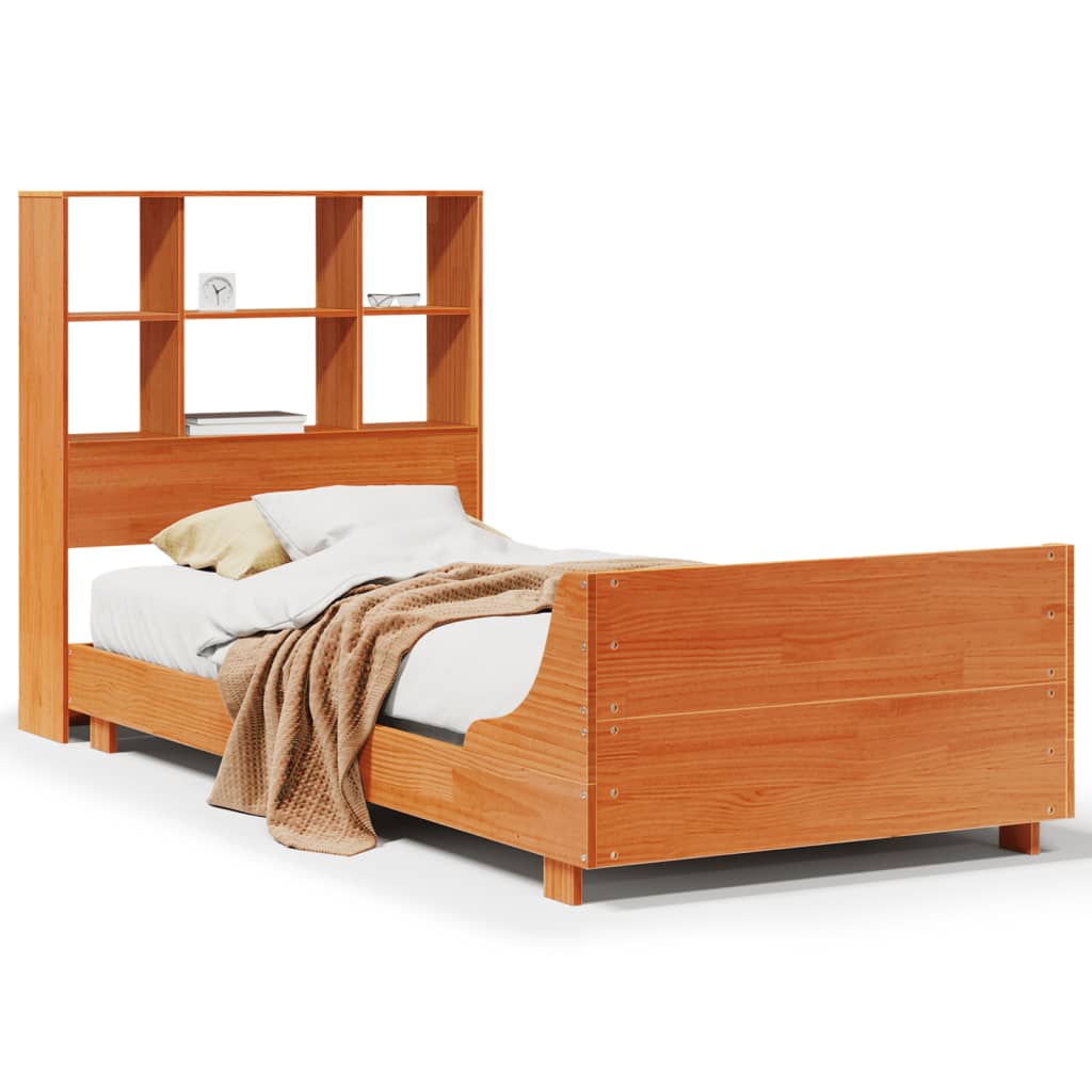 Letto senza Materasso Marrone Cera 75x190 cm in Legno di Pino